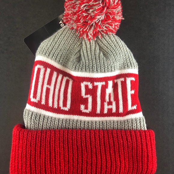 Ohio State Buckeyes Winter Knit Hat w/ Cuff NWT OSU Pom NEW FortySeven Brand '47 - Picture 3 of 14
